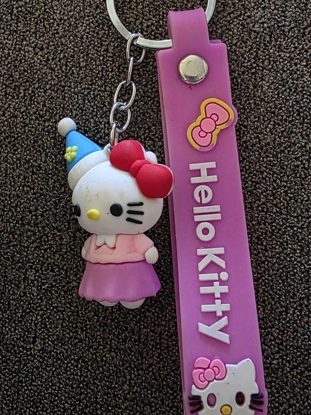 Hello Kitty Pink and Red Silicone Key & Charm Holder